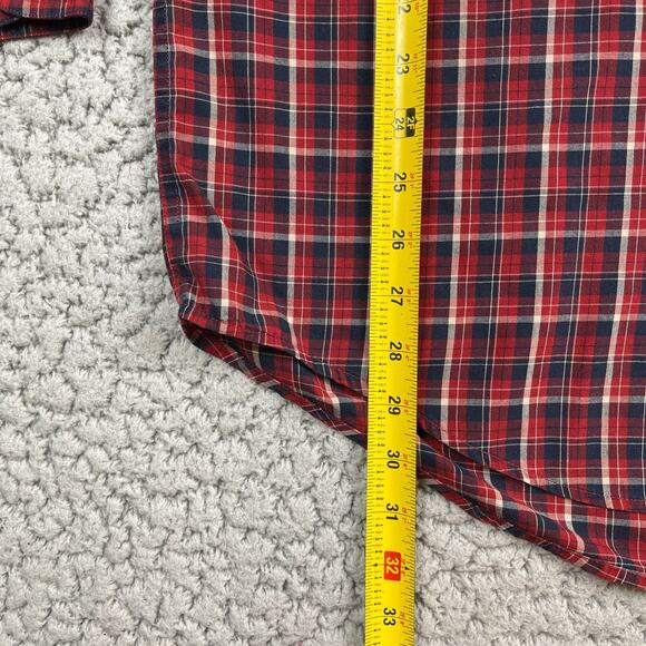 Chaps Ralph Lauren Button Down Shirt Mens L Red Tartan Plaid Christmas Classic - Picture 5 of 7